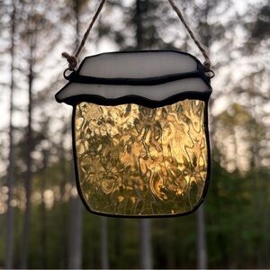 Stained Glass Honey Jar Suncatcher